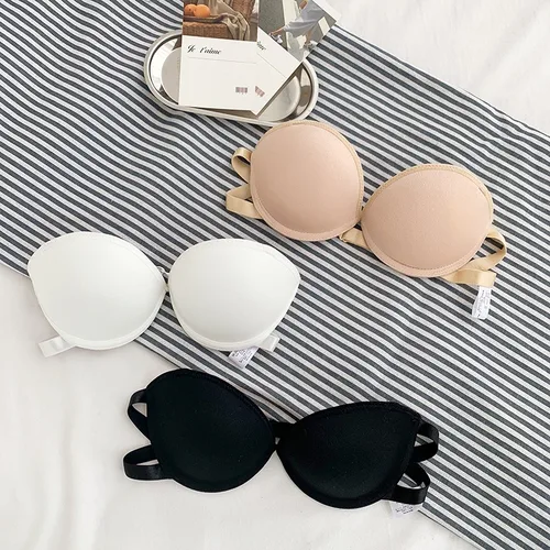 Sujetadores de encaje sin tirantes para mujer, lencería Sexy, Bralette Invisible sin espalda, ropa interior push-up de copa 1/2, sujetadores sin espalda para niña