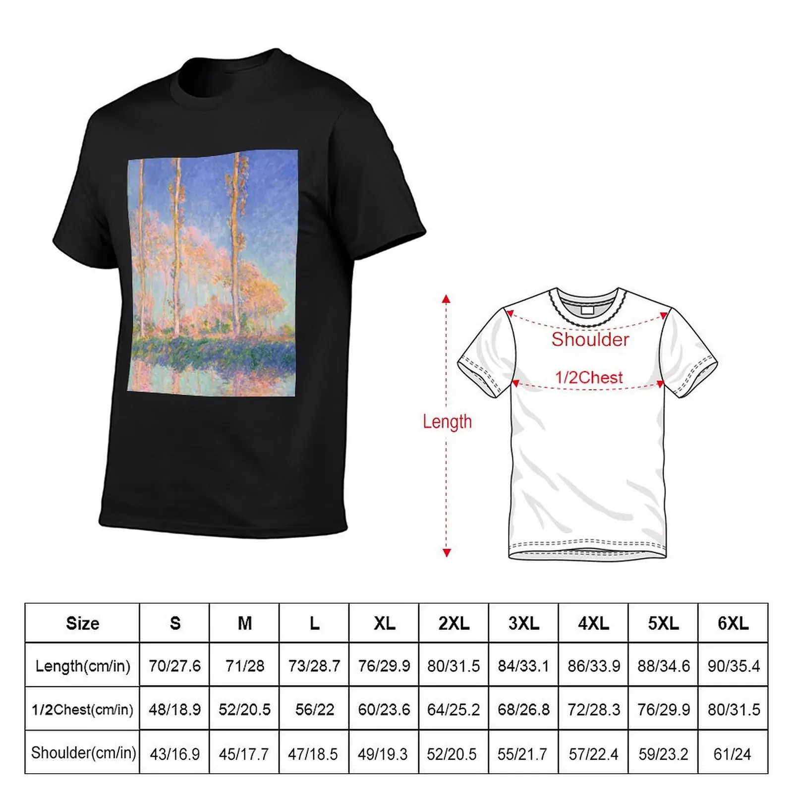 Claude Monet - Poplars (Autumn), 1891 T-Shirt graphics tees tshirts for men