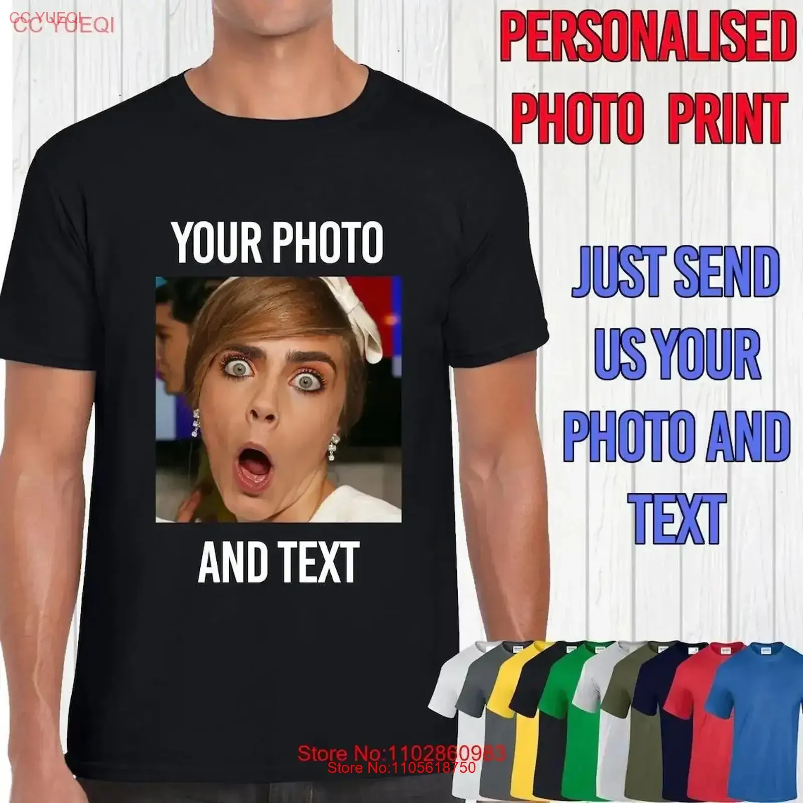 Personalised T Shirt Any Text Photo Logo on Stag Do Hen Party Birthday Workwear Christmas Kids Top vintage Washed graphic
