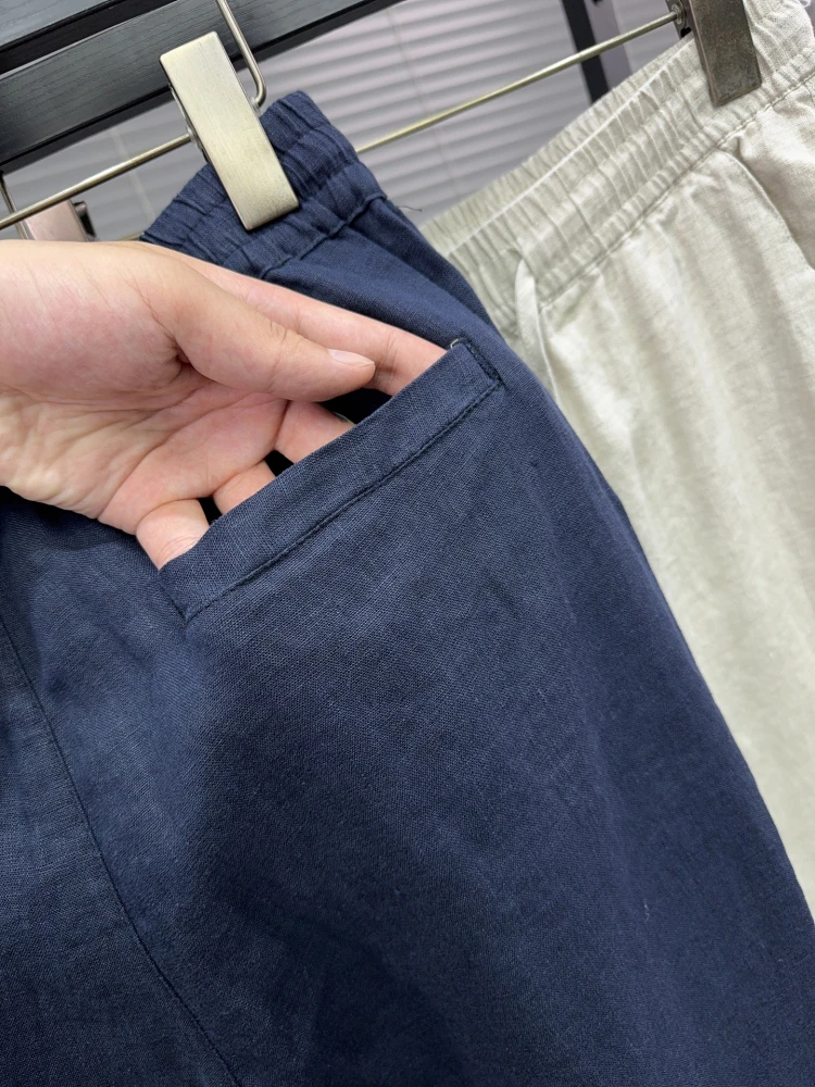 

Comfortable Linen Casual Pants for Men Lightweight Breathable Straight Leg Summer Trousers Faionable Urban Sle Pure Color