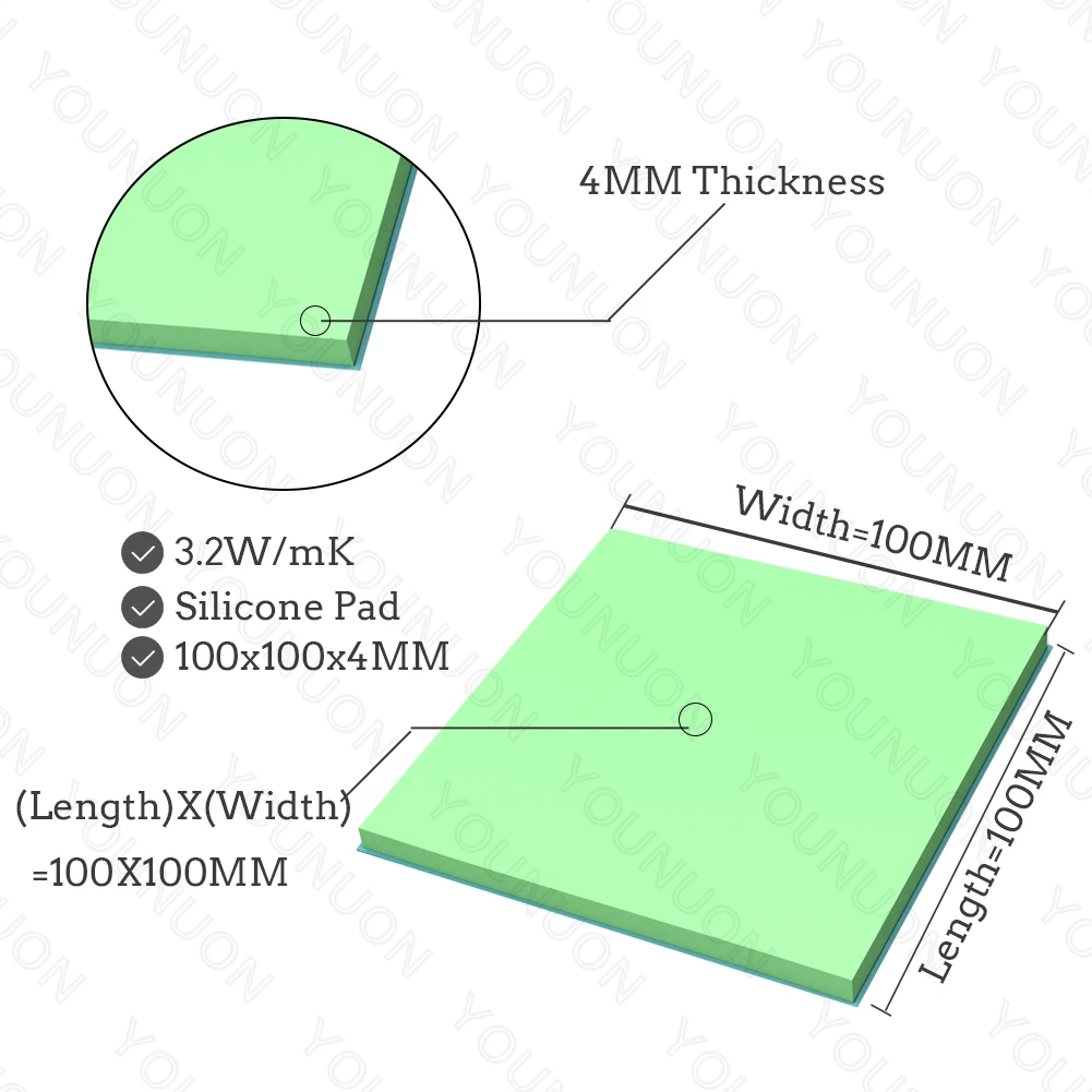 2PCS 100X4MM Green