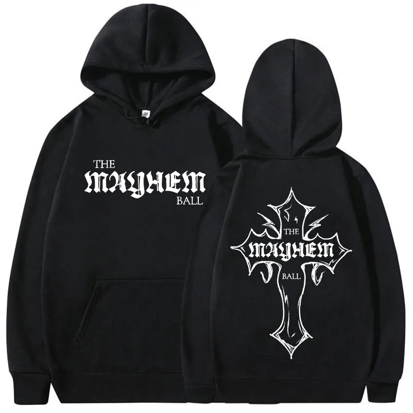 

Lady Gaga The Mayhem Ball Tour 2025 Merch Print Hoody Mens Women Vintage Aesthetic Sweatshirt Fashion High Quality Fleece Hooded
