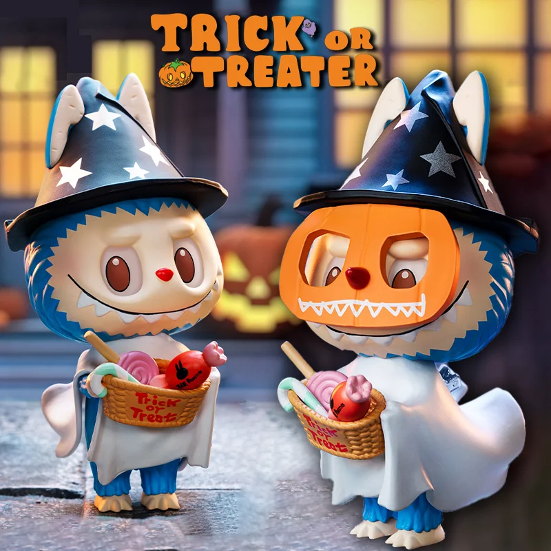 Genuine Monsters Labubu Trick Or Treater Anime Action Figure Kawaii Doll Model Toy Cartoon Decor Christmas /Halloween Kids Gifts