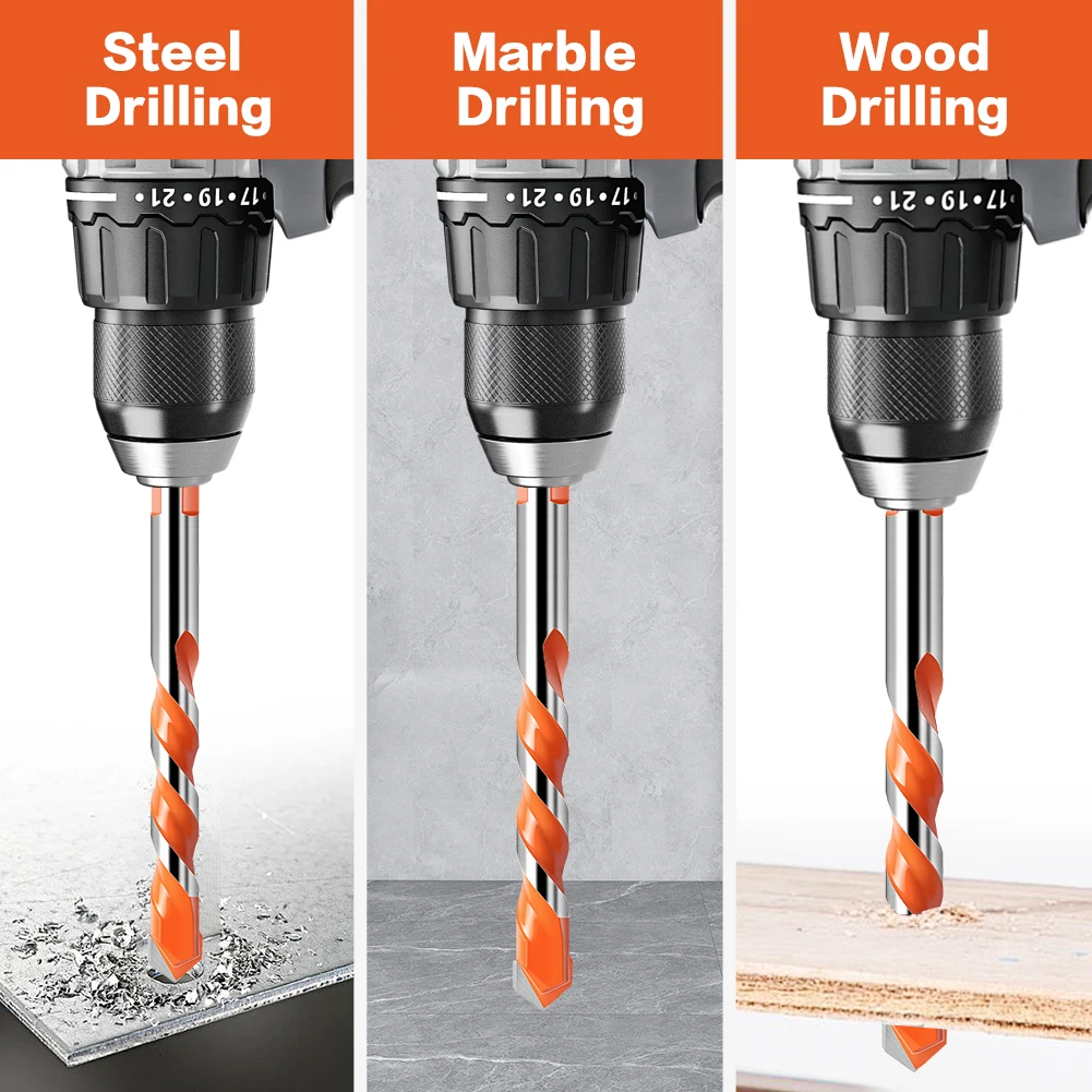 1PC Threaded Triangle Tungsten Steel Wall Tile Concrete Drilling Bit Household Marble Overlord Diamond Hand Electric Drill