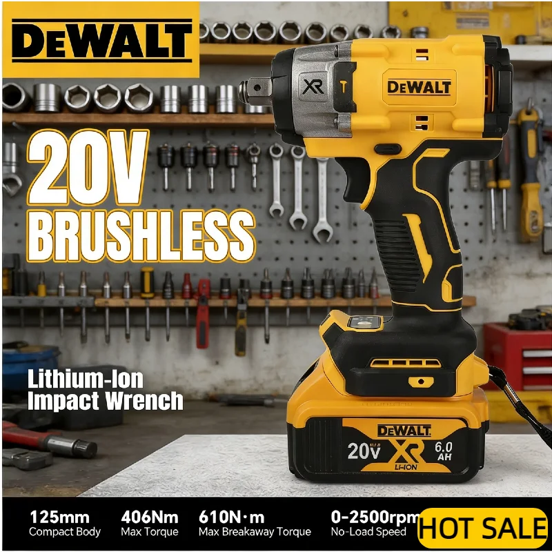 dewalt-brushless-impact-wrench-406nm-torque-1-2-drive-0-2500rpm-for-automotive-bolt-20v-tightening-construction-fastening