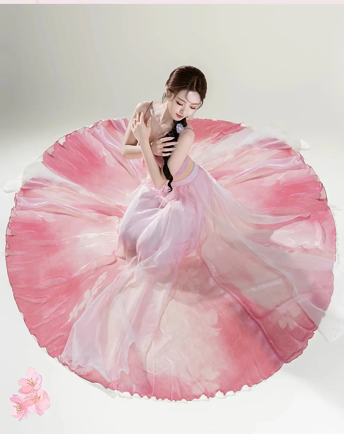 Classical Dancer Performance Costumes Chiffon Practice Dance Clothes Chinese Style Folk Dance Dress Stage Costume