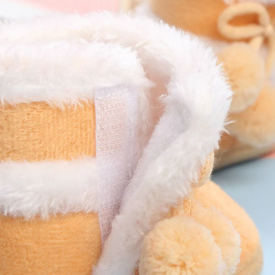 Baby Warm Cozy Anti-Slip Christmas Boots Toddler Soft Sole Winter Fleece Crib Shoes Boys Girls First Walkers Infant Slipper