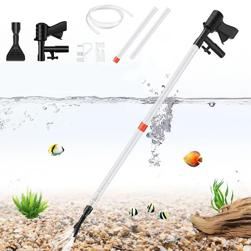 Aquarium Fish Tank Water Change Pump Aquarium Cleaning Tool Vacuum Water Changer Sand Gravel Cleaner Siphon Filter Pump Manual
