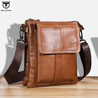 BULLCAPTAIN, bolso cruzado de cuero genuino para hombre, gran capacidad, capa superior multifuncional, bolso de piel de vaca, bolso de hombre a la moda