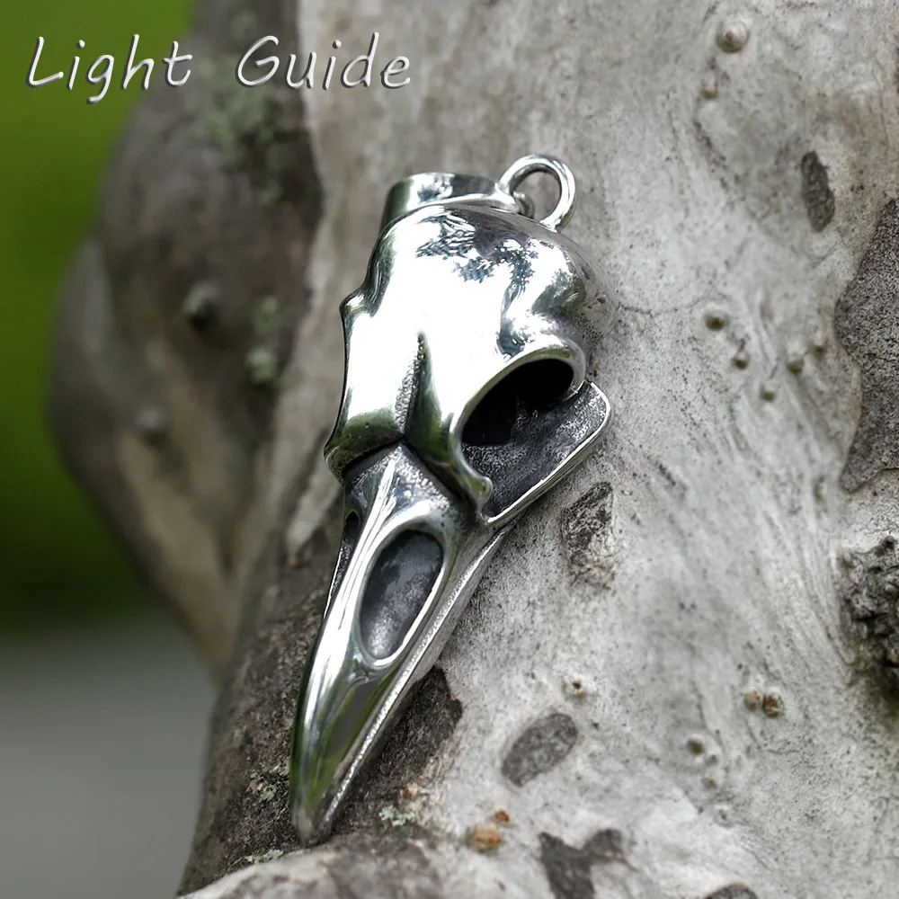 2022 NEW Men's 316L stainless-steel Vintage Odin Norse Viking Amulet Crow head Pendant Necklace Jewelry Gift free shipping