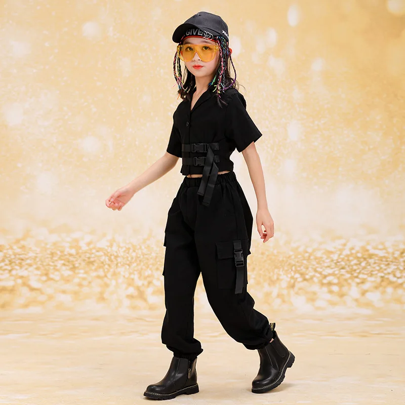 New Girls Clothing Sets Kids Short Sleeve Top+Pants Spring Teenage Girl Outfits Children Hip Hop Suit 4-6 8 10 12 14 16 Years