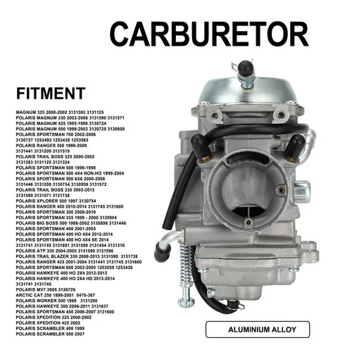 

Motorcycle Motocross Carburetor Durable Carb Aluminum For Polaris Magnum 325 330 425 500 Polaris Sportsman 500 4X4 NON-HO