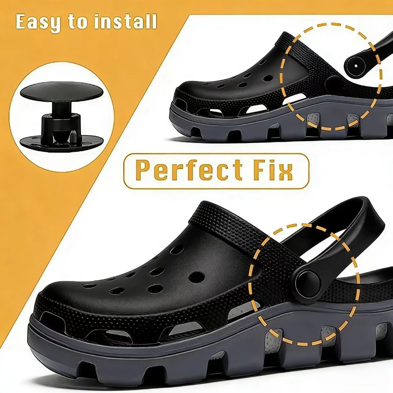 New Hole Shoe Buckle White Black Garden Shoe Back Buckle Plastic Universal Beach Repair for Boys and Girls Wholesale