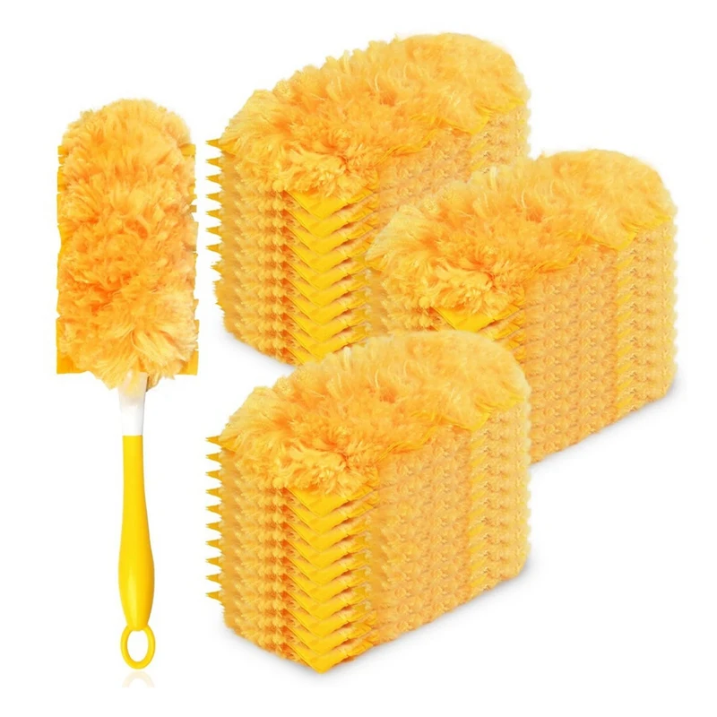 30 Pack 360 Dusters Refills for Dusters, Duty Duster Kit Disposable Dusters Refills with 1 Handle Orange Yellow-DTB1