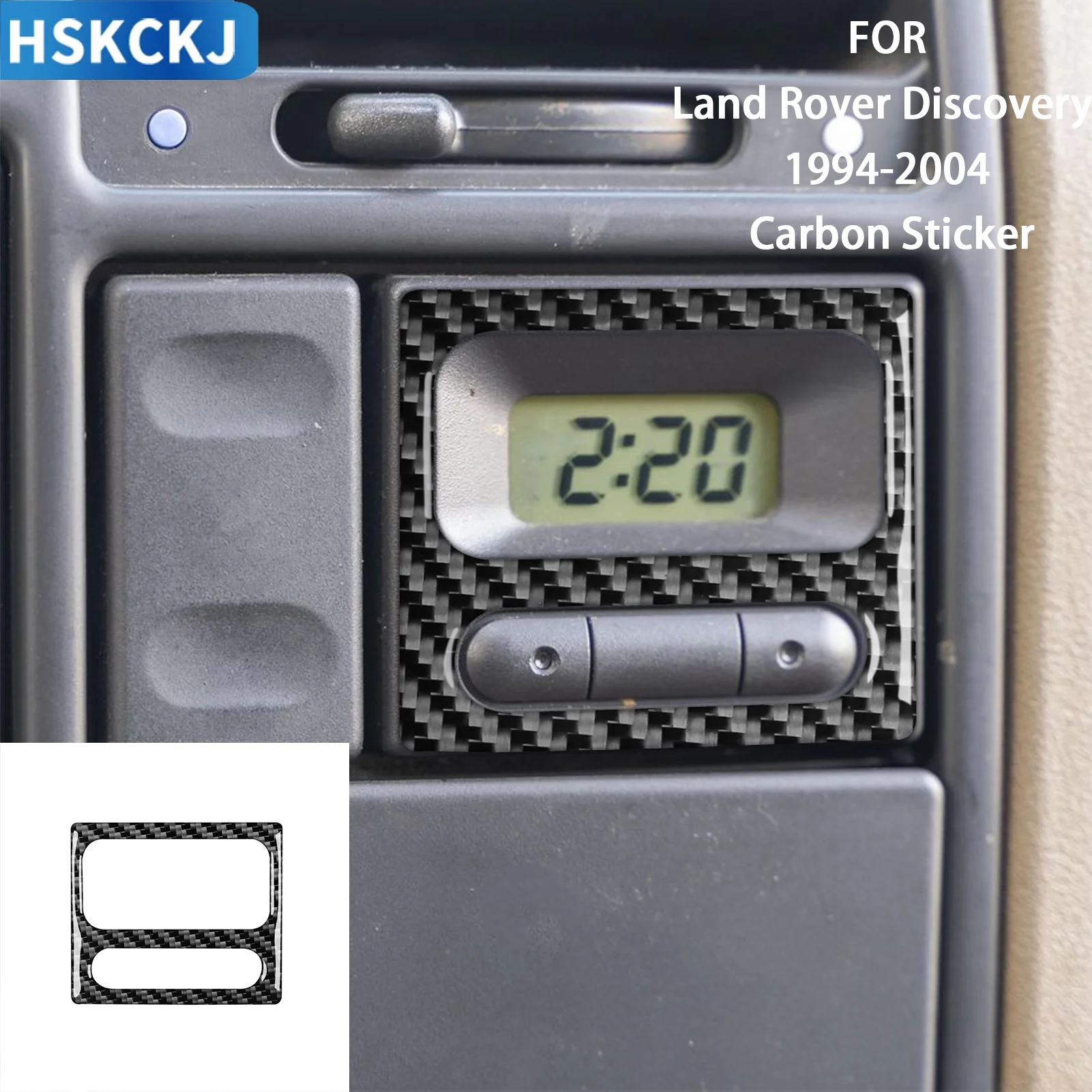 For Land Rover Discovery 1994-2004 Carbon Fiber Clock Panel Cover Trim Interior Accessories (1pc)