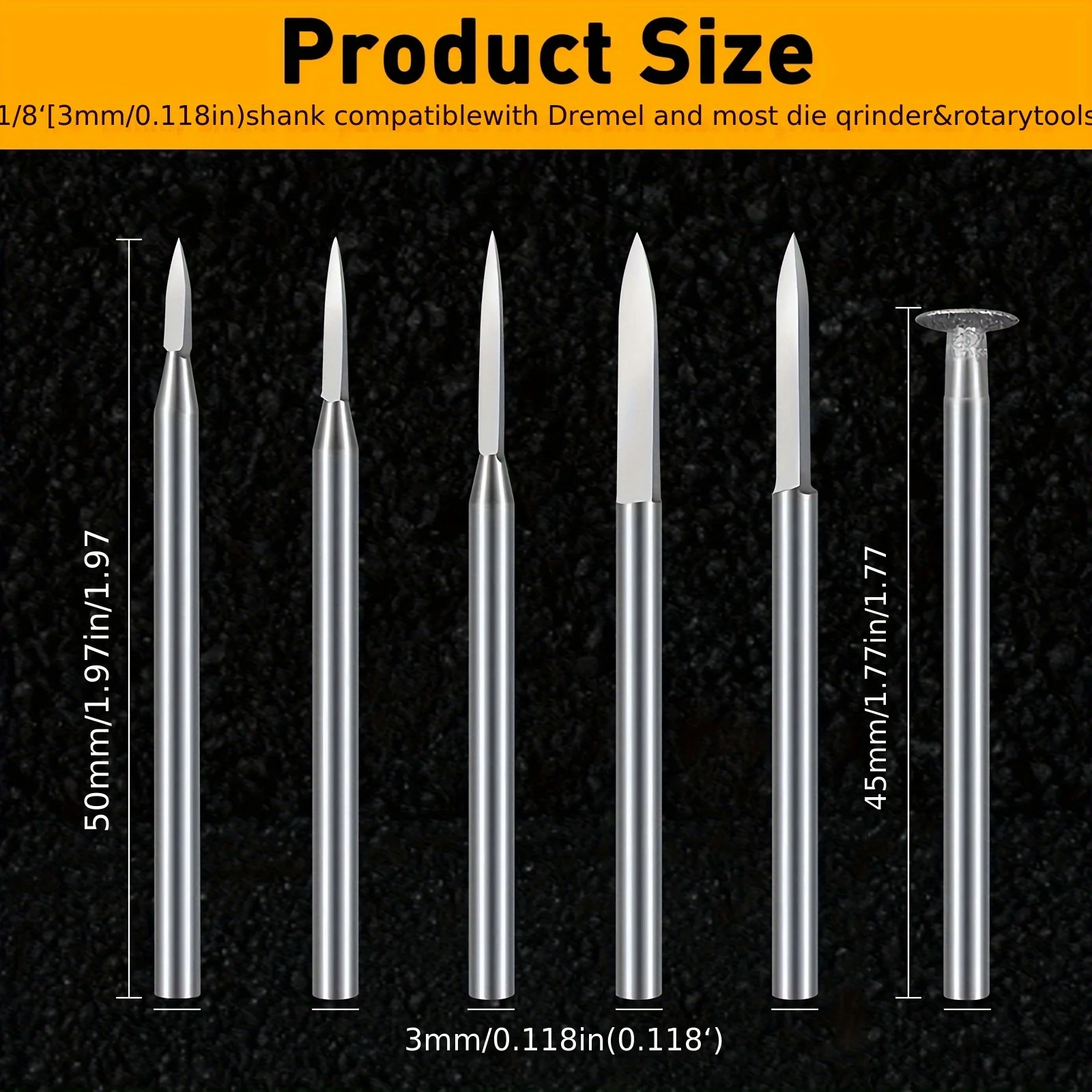 11PCS HSS Engraving Drill Bits Set 1/8 Shank for Dremel Rotary Tool Wood Carving Grinding Drilling Accessories view 3