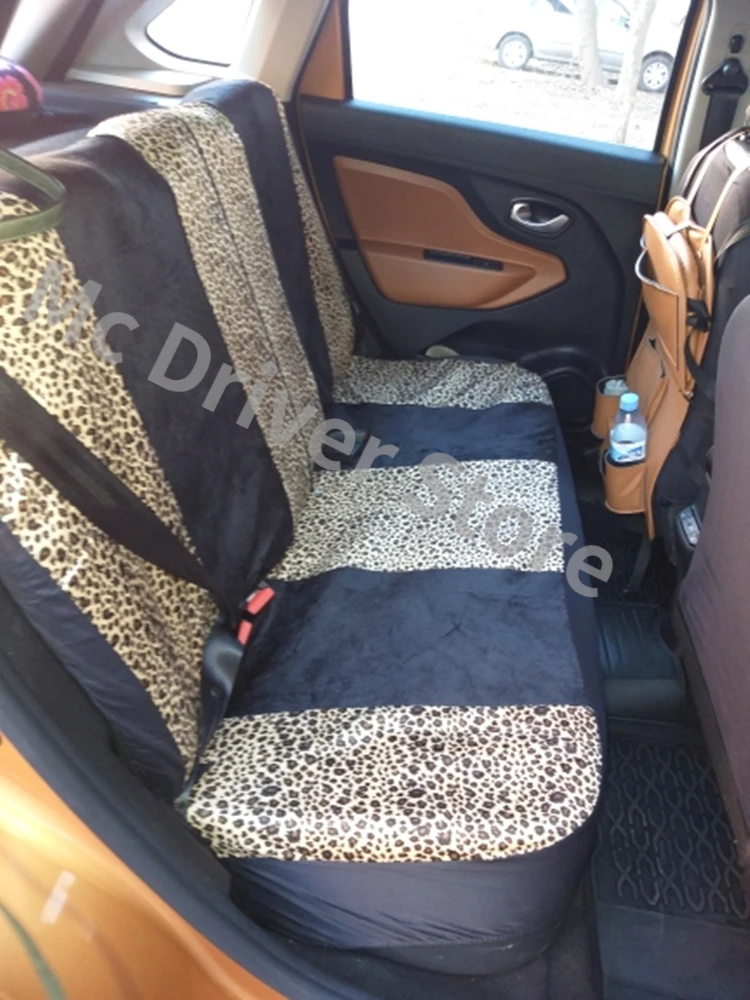 Car back Seat Cover flannel velvet Leopard print cushion rear seat protector For lada grant vaz 2114 fiat punto