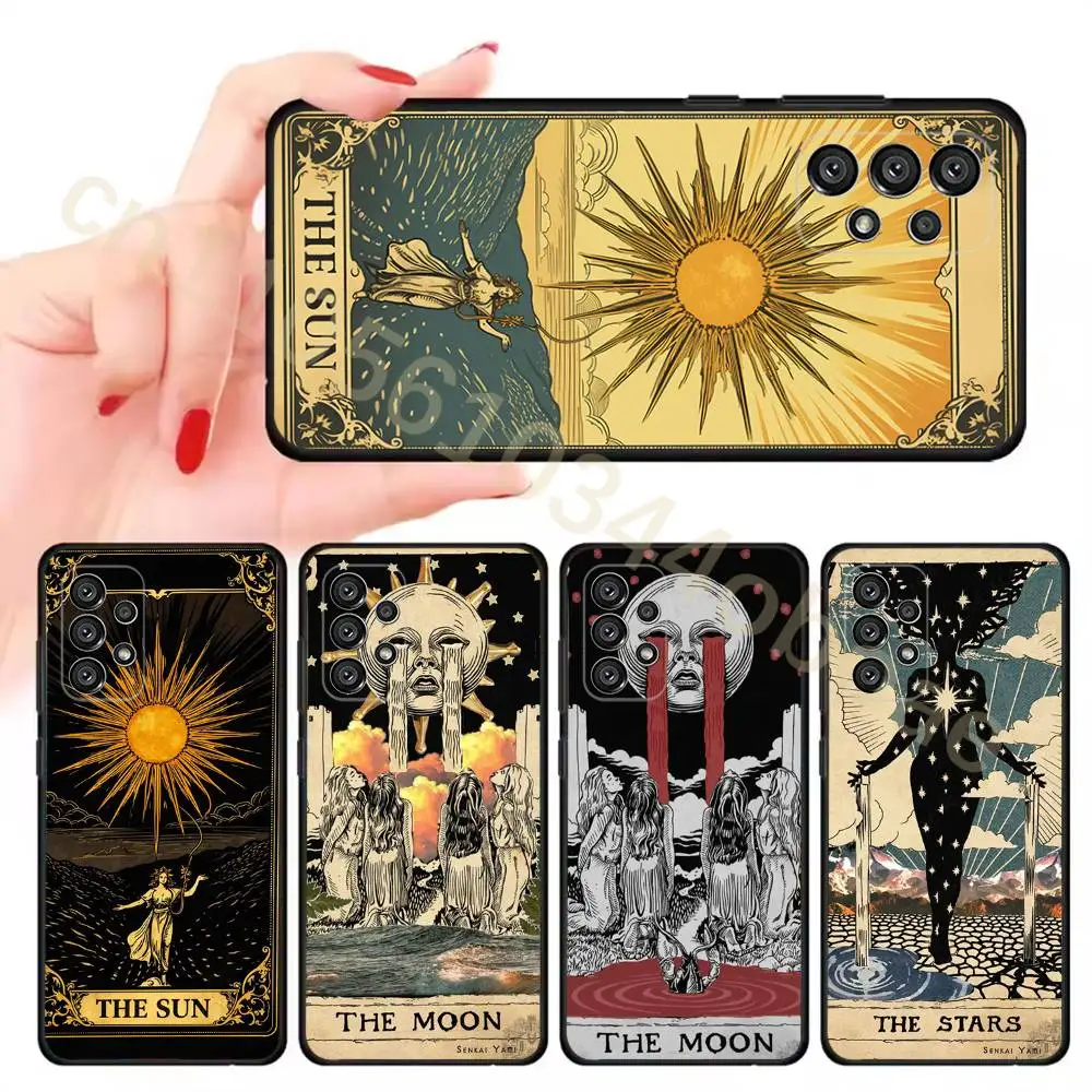 Tarot Phone Case For Samsung Galaxy A13,21s,22,31,32,52,53,71,80,A91 Soft Black Shell