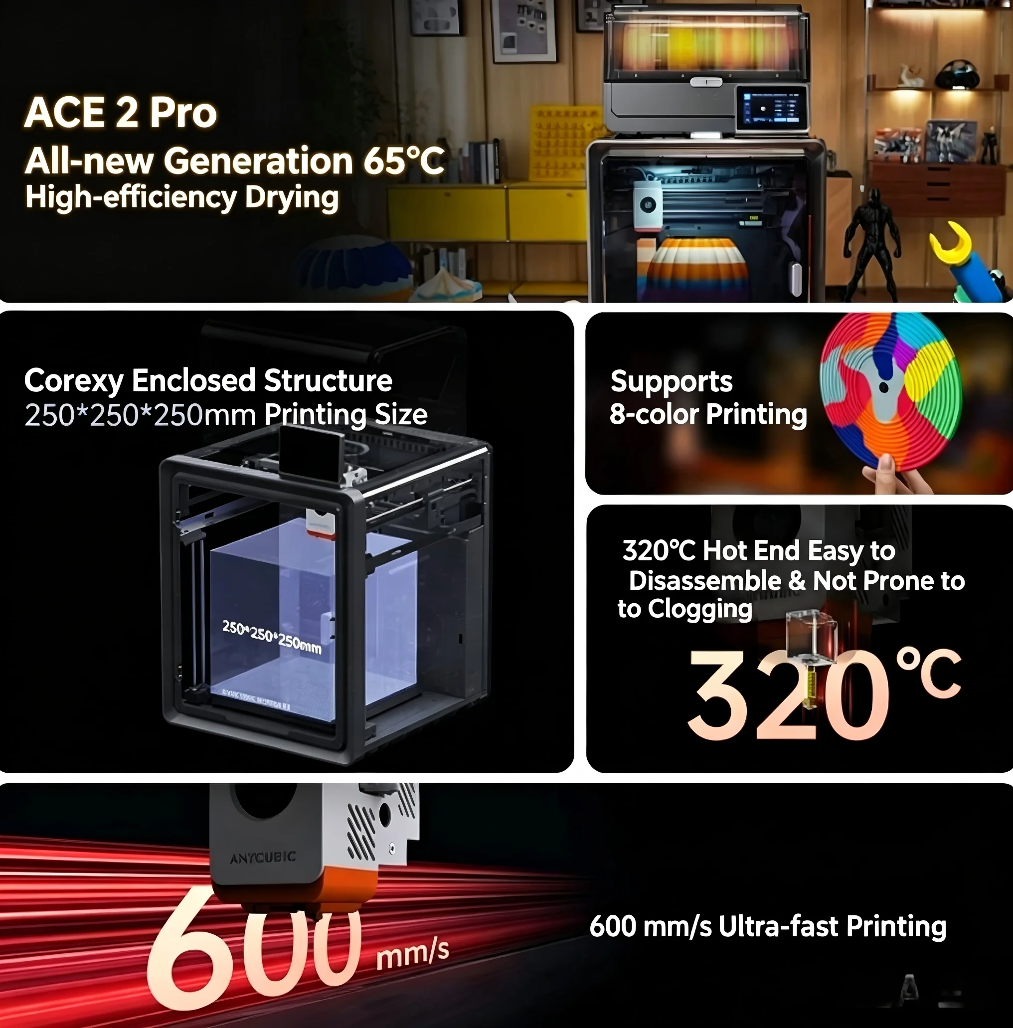 S1 MAX Large Format 3D Printer With 320°C Hot End And Auto Leveling For Home DIY And Education Use