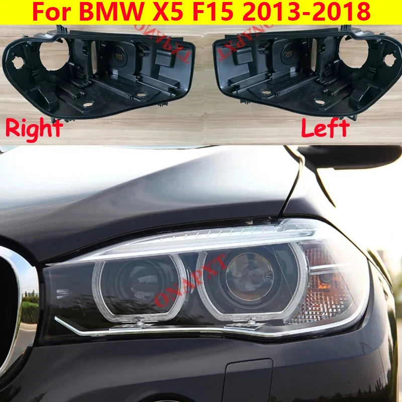 

Front Headlight Cover Black Base Headlamp Back Housing Bottom Protection Shell For BMW X5 F15 2013-2018