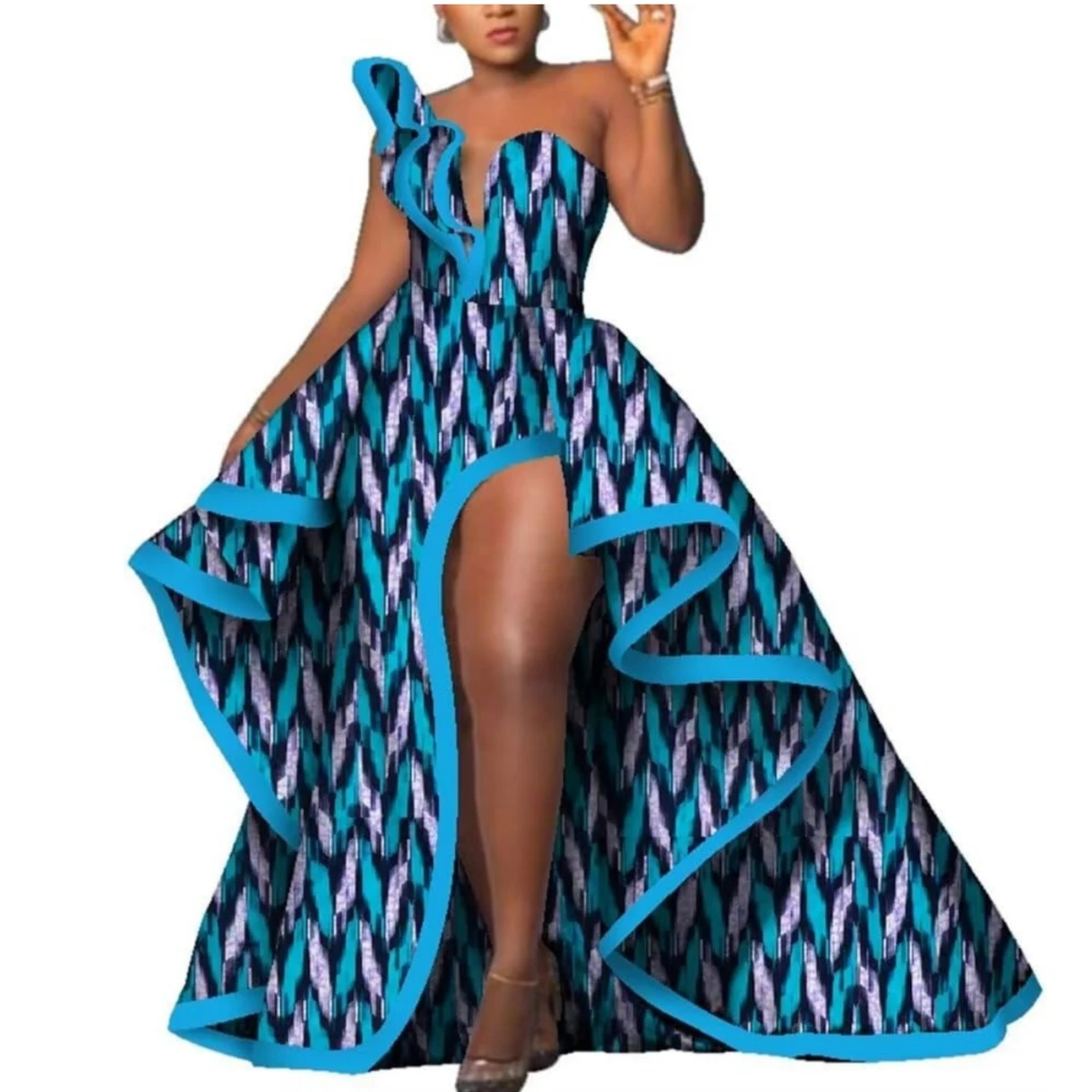 blue dress for baby girl African Dresses | Indigo African Print Summer Dress main image 1
