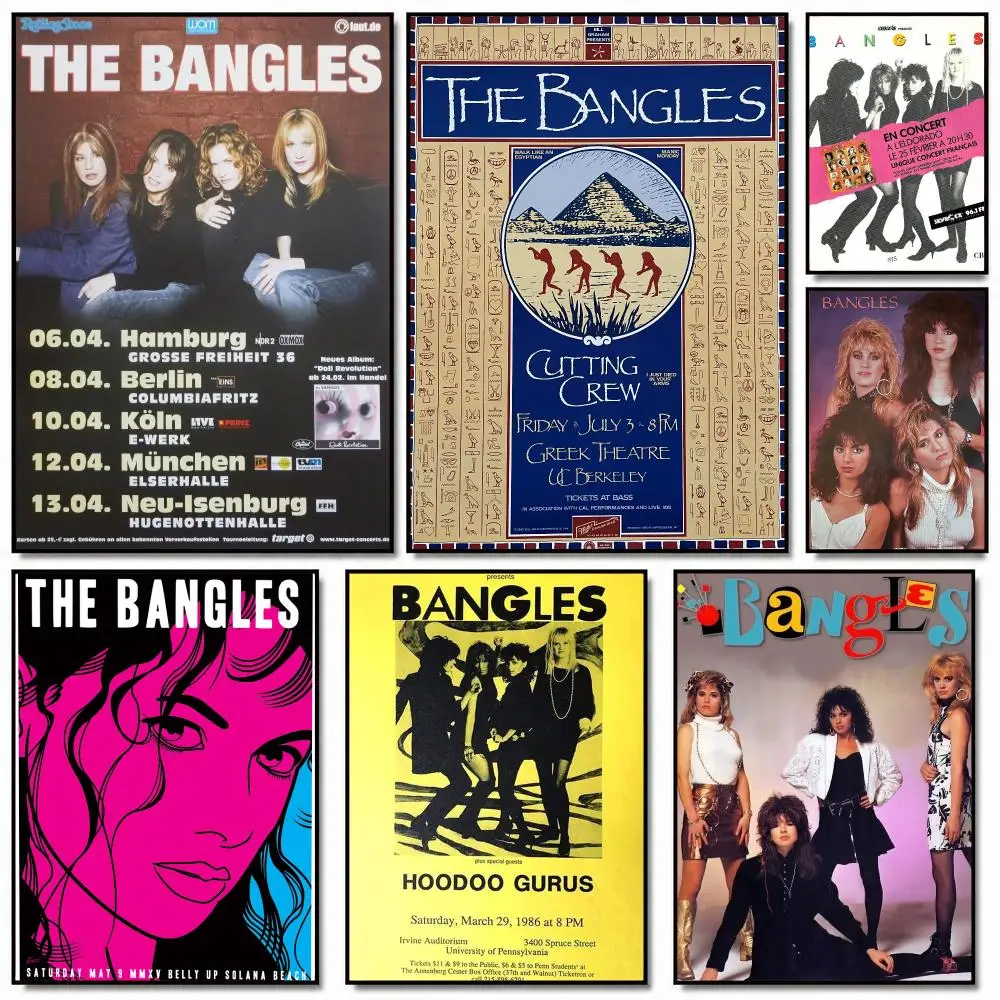 band T-The Bangles-S Poster Removable Wall Sticker for Home Cafe Bar Office Interior Decor