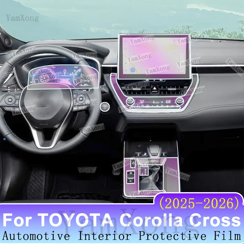 Protective Film For TOYOTA Corolla Cross 2025 2026 Car Interior Touch Screen Dashboard Control Panel Anti-Scratch Sticker