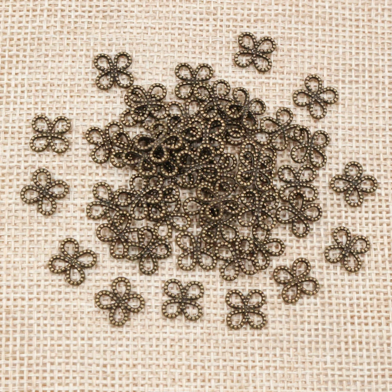 50pcs 10x8mm Charms Flower Antique Making Pendant fit,Vintage Tibetan Bronze Silver color,DIY Handmade Jewelry