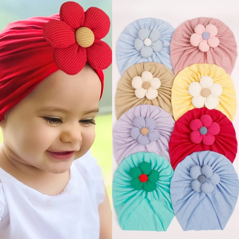 Baby Turban Hat Large Knot Beanie for Newborn 0-24M Infant Breathable Headdress