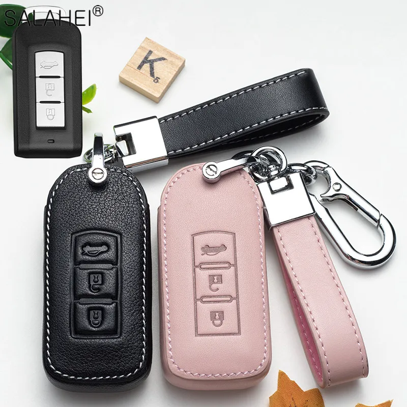 Auto Key Bag Accessories Suitable for Mitsubishi ASX Outlander Lancer Pajero Sport Eclipse Cross L200 2/3 Buttons Car Key Case