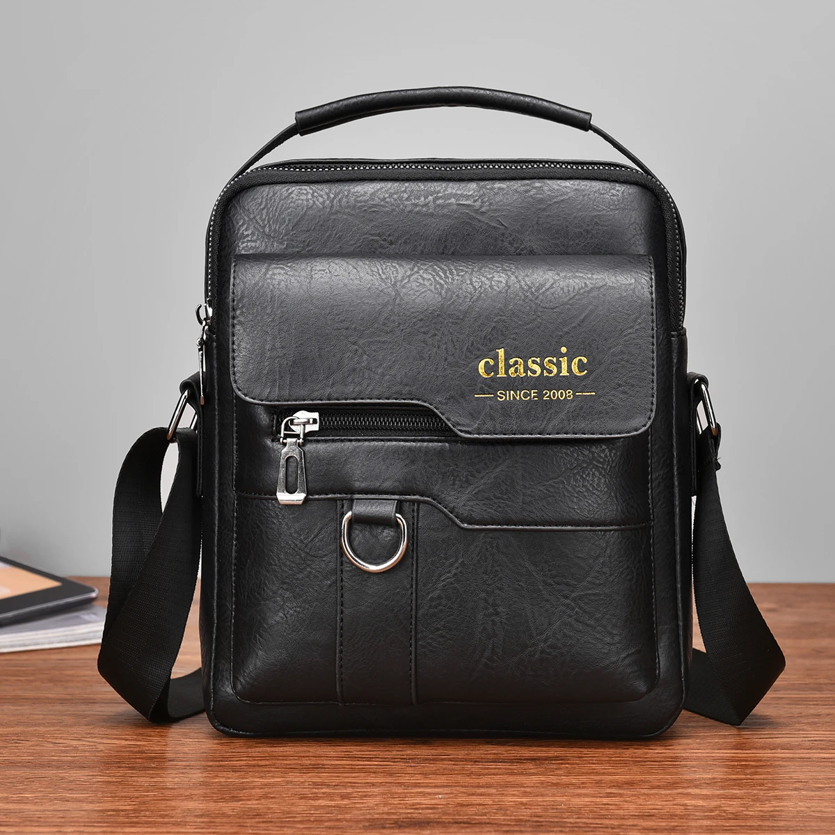 2024 New Luxury Brand Men Crossbody Bag Leather Shoulder Bag For Men Handbags Brown Business Large Capacity Messenger Side Bags
