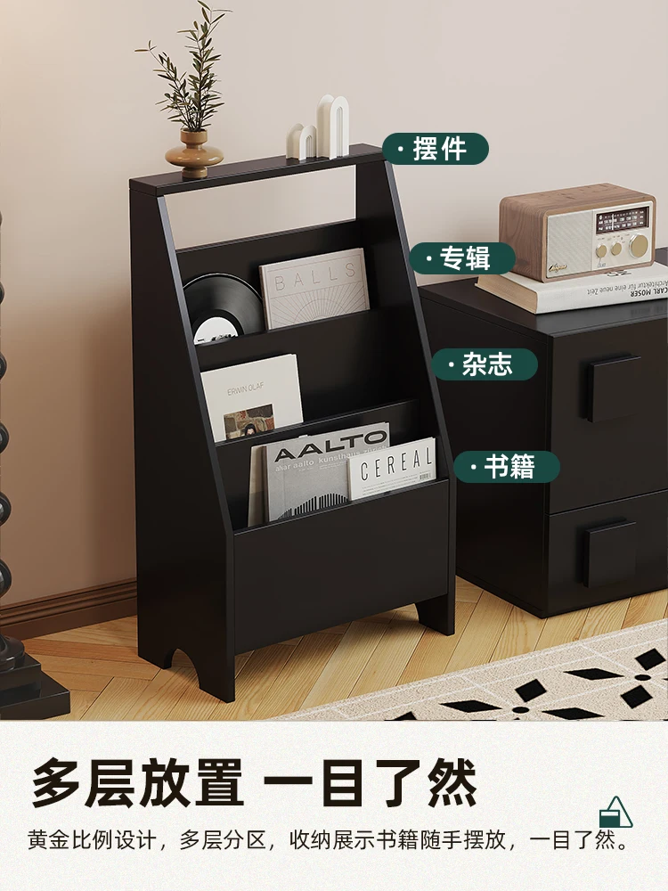 

Medieval style wall small bookcase floor small bookshelf solid wood magazine rack newspaper rack living room display