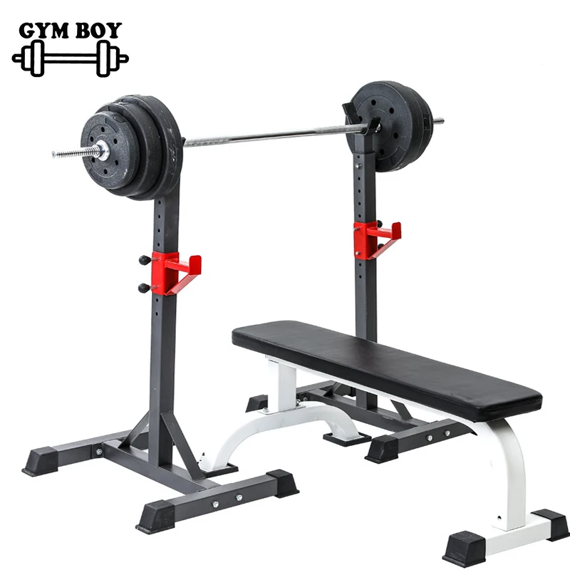 Portable Weightlifting Frame Set, Barbell Bar, Barbell, Fitness Chair, Comprehensive Strength Training, Squat Frame