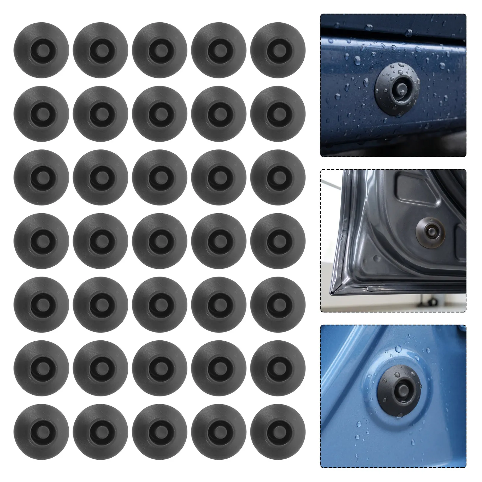 50Pcs Rubber Sealing Plugs Automotive Car Door Dustproof Caps Black Waterproof Side Skirt Seal Rubber Hole Grommets Auto Body