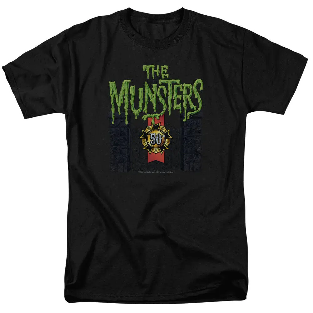 The Munsters 50 Year Logo T Shirt Mens Licensed Classic Tv Herman Eddie Black