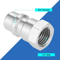 Adapter Switch R12 R22 R502 to R134A Fast Quick Conversion 1/4 SAE and 8v1 Thread w/R134A Quick Coupler Interface and Core Valve