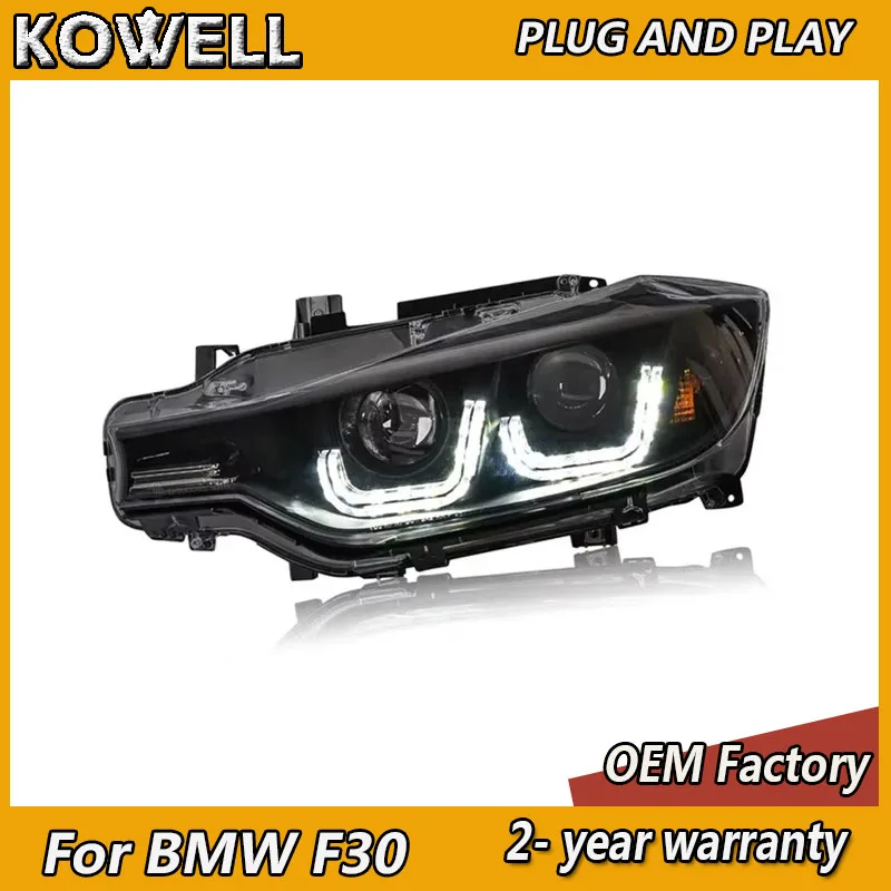 

KOWELL автомобильный Стайлинг для фар BMW 3 серии 2013-16 F30, фара DRL, указатель поворота, ближний свет, линза проектора