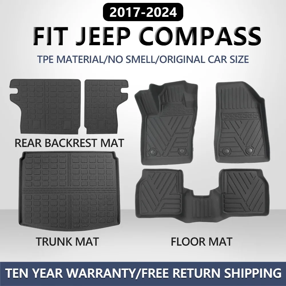 

Floor Mats Backrest Mats Cargo Trunk Liners For 2017-2024 Jeep Compass United States