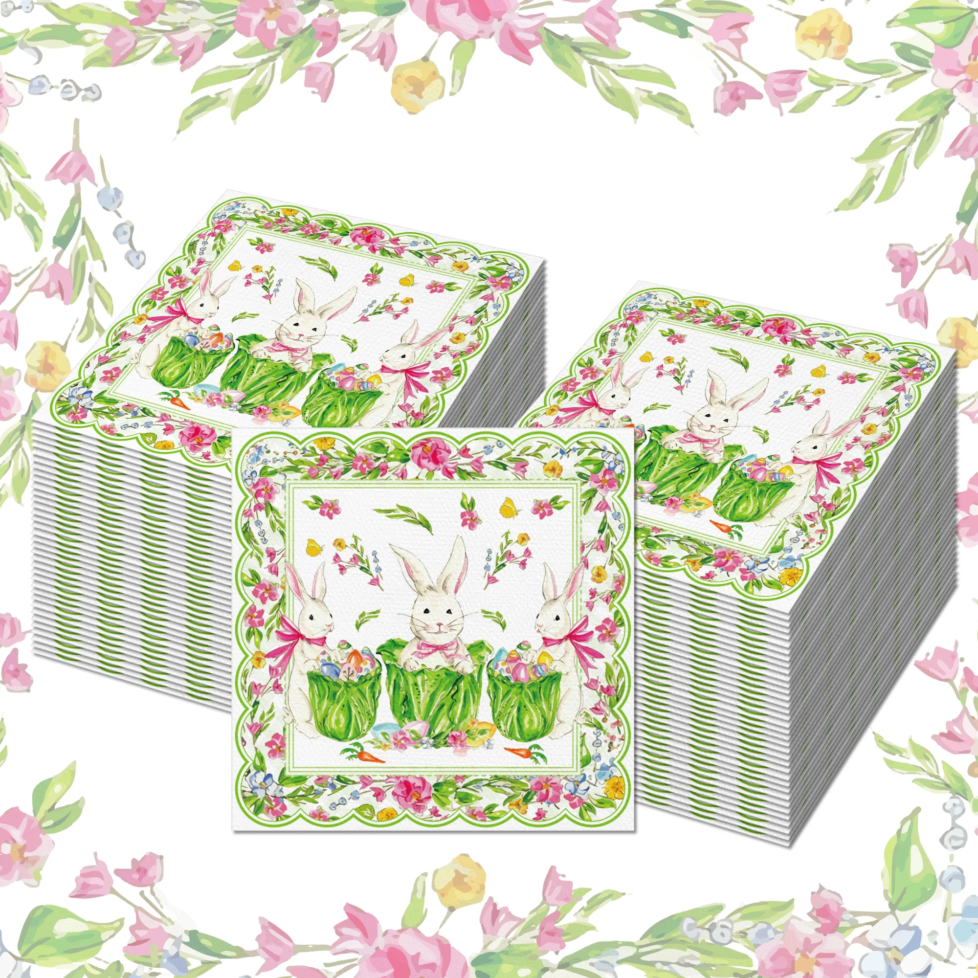 20/40/60 stücke Osterhase Servietten Kaninchen Abendessen Papier Handtücher Taschentücher Esszimmer Dekor Papier Für Ostern Party liefert