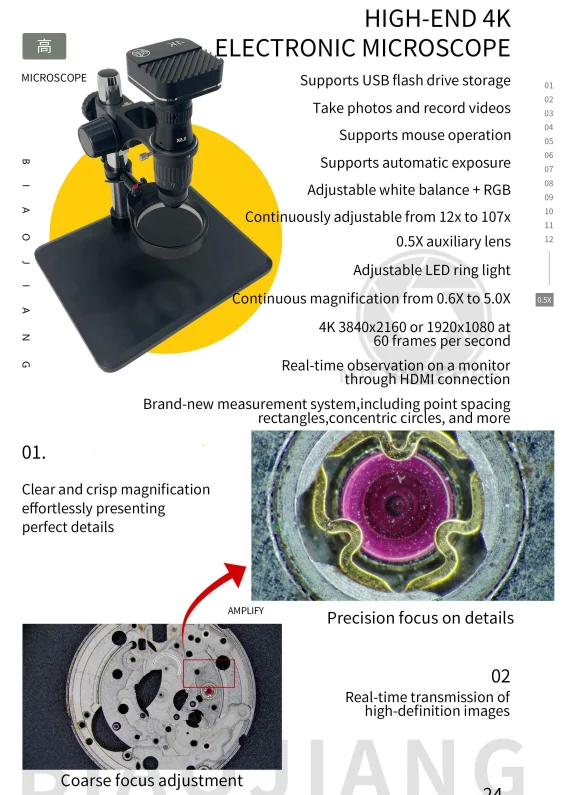 Mikroskop Elektron Logam Berkualitas Tinggi TLF untuk Perbaikan Jam Tangan, Alat Pengamatan Bagian Jam Tangan, Mikroskop Ponsel untuk Perbaikan