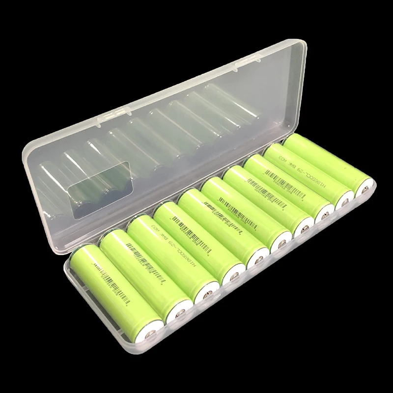 1PC 10 Slots Transparent Plastic Battery Storage Box For AAA/AA/18650 Battery Organizer Waterproof Hard Container