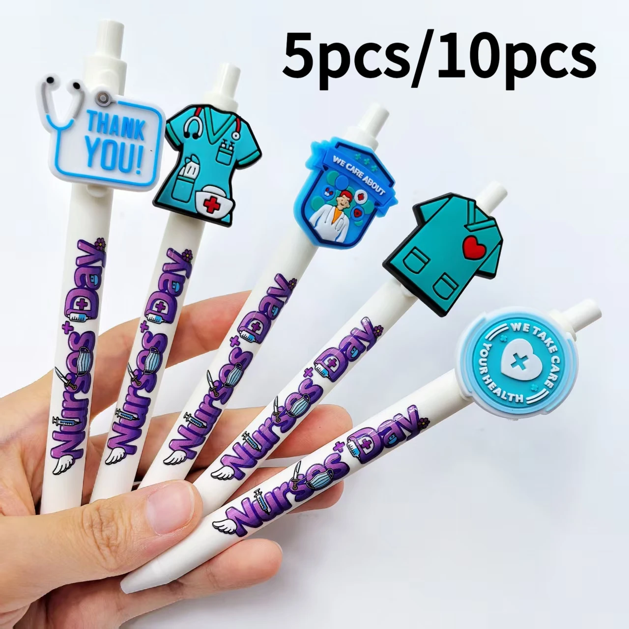 5 قطعة/10 قطعة قلم حبر جاف لعيد الممرضات ، الرعاية الطبية والطبية قلم حبر جاف للضغط ، قلم تسجيل خاص للطبيب #6