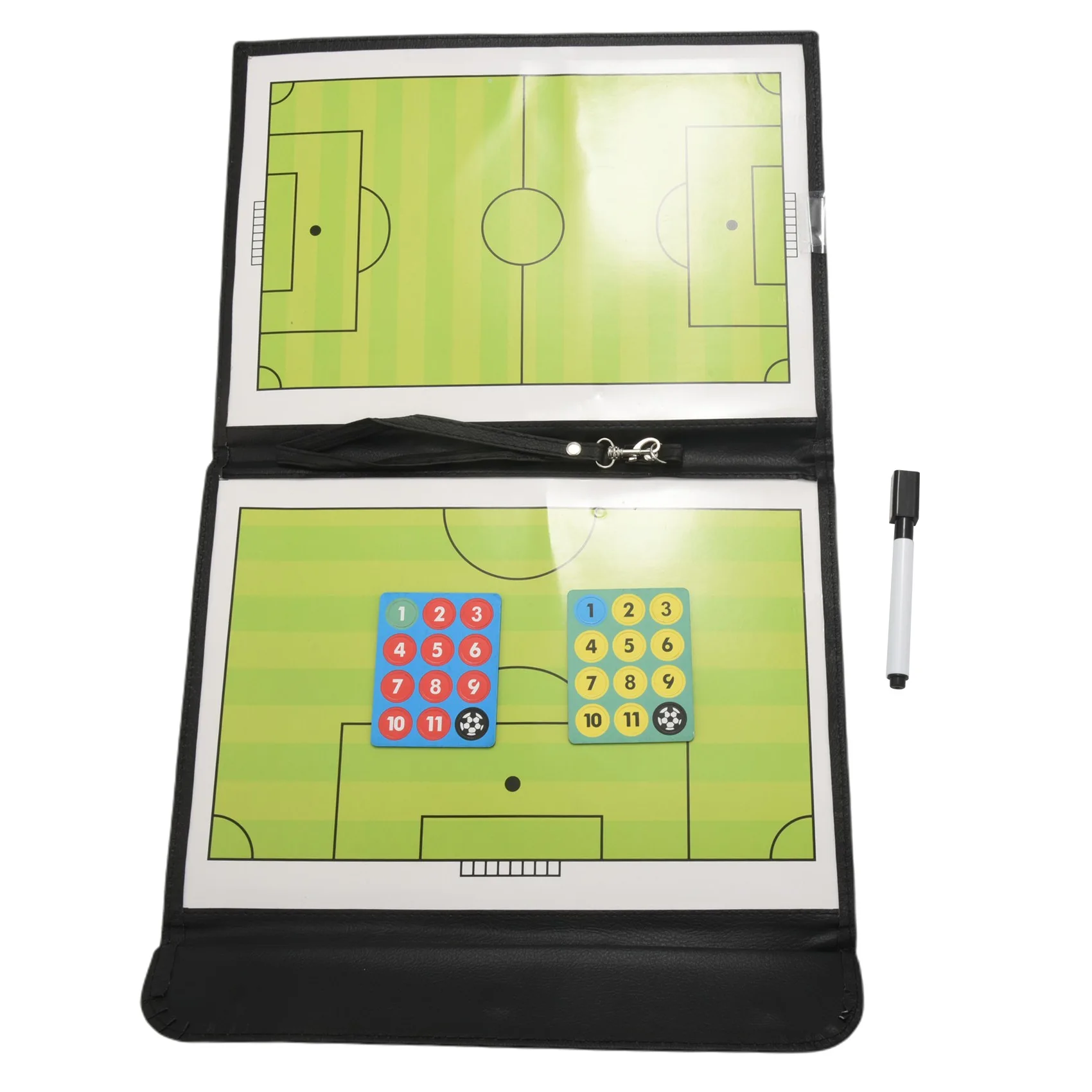 

Portable Trainning Assisitant Equipments Football Soccer Tactical Board 2.5 Fold Leather Useful Teaching