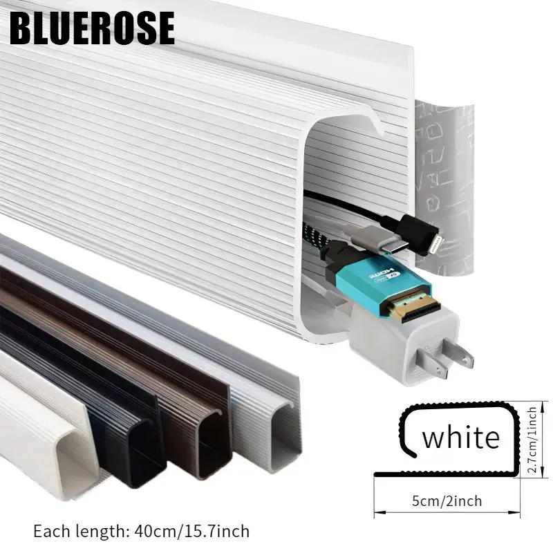 Cable Management Solution Cable Organizer Self-Adhesive PVC Cable Raceway Cord Organizer for Computer Monitor/PC Cord Management