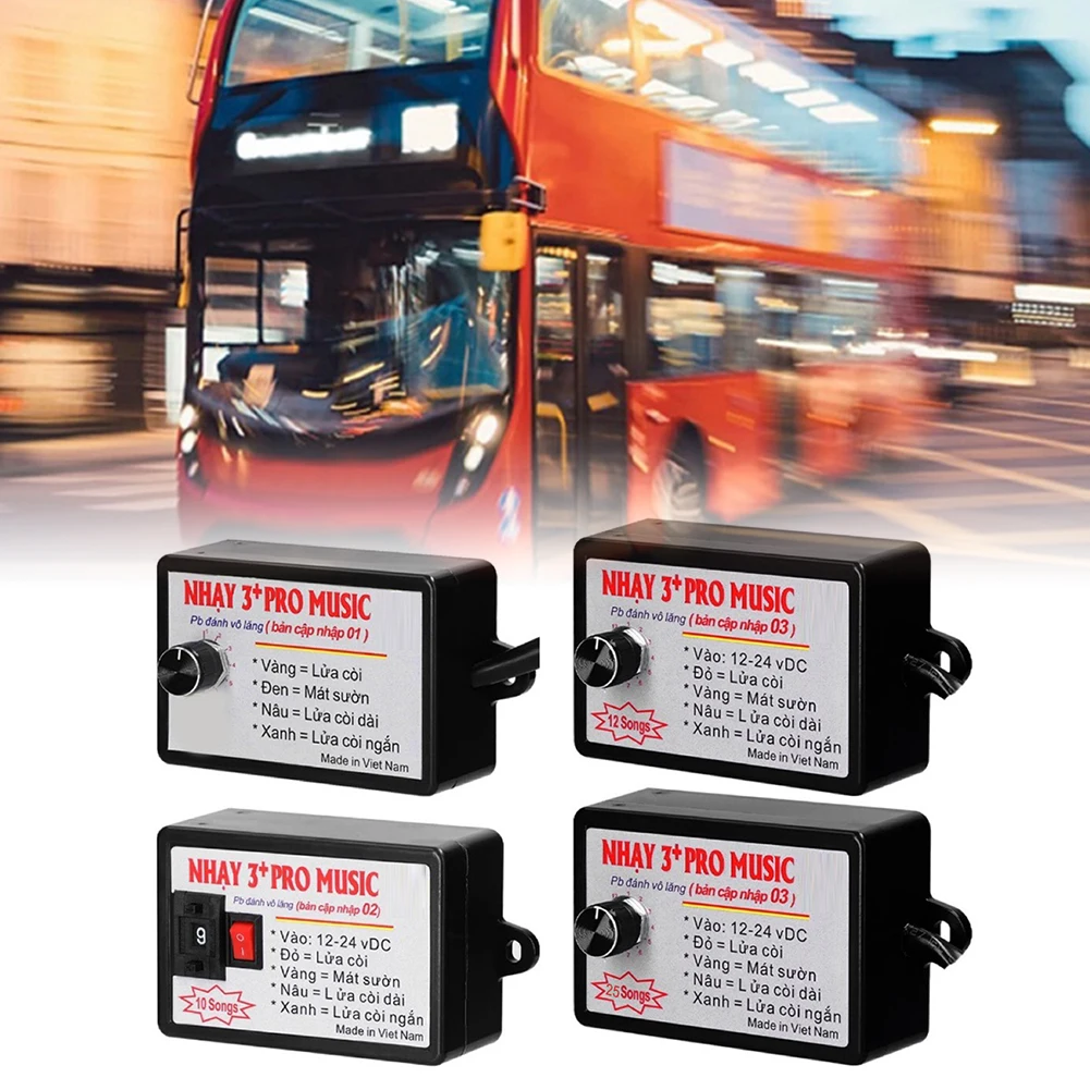 Efeitos de som para motocicleta com volume ajustável, variedade de opções de som compatíveis com todos os veículos, baixo consumo de energia