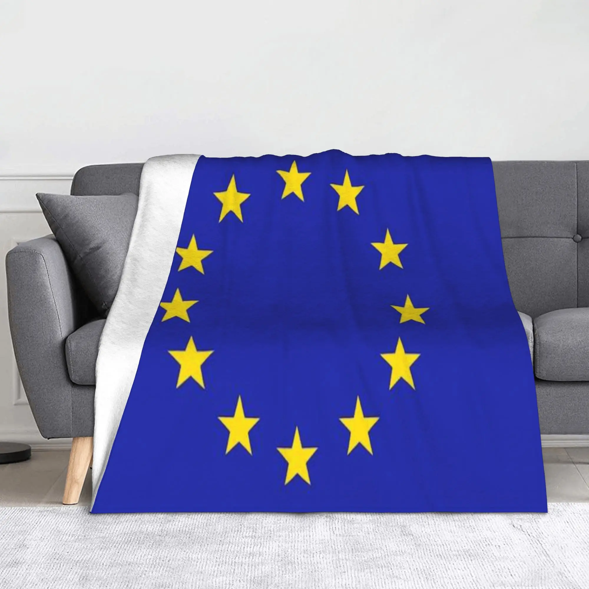 Super Soft European Union EU Europe European Identity Throw Blanket Premium Fleece Flannel Lightweight  Bed Blanket