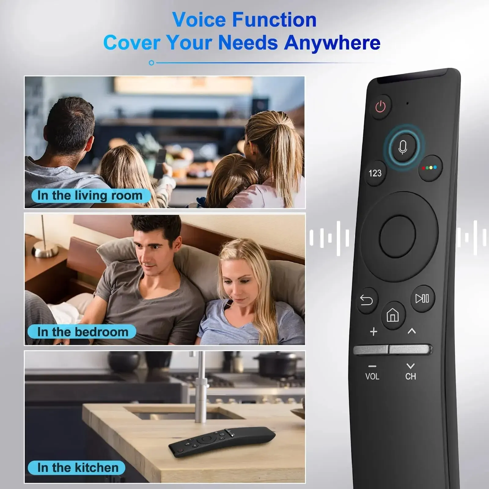 Voice Remote Replacement for Samsung Smart TV, New Upgraded BN59-1266A for Samsung Remote Control with Voice Function