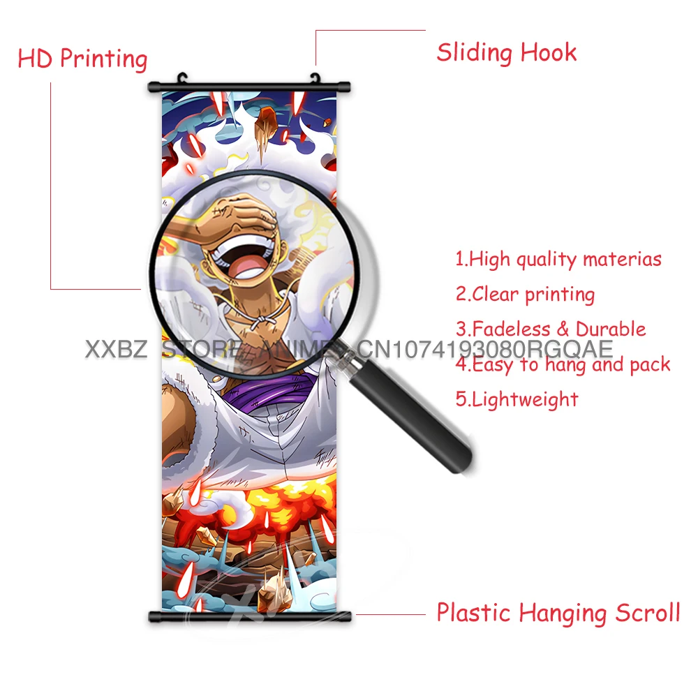 One Piece Anime Scrolls Picture, Luffy Gear 5, Wall Artwork, Roronoa Zoro, ConfrondPainting, Sanji Canvas Poster, Home Decoration