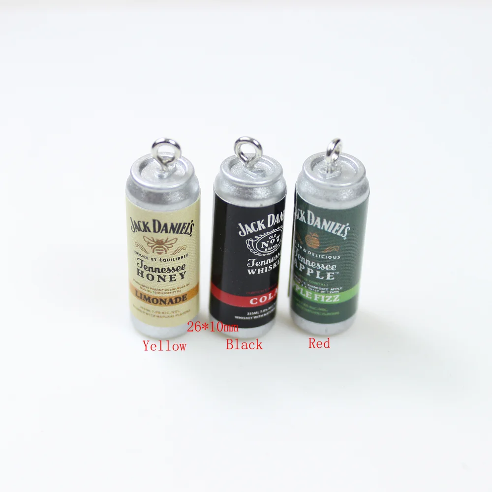 10Pcs/Lot Drink Charm 3D Alcohol Beer Cans Bottle Pendant For Keychain DIY Earring Jewelry Finddings Accessory