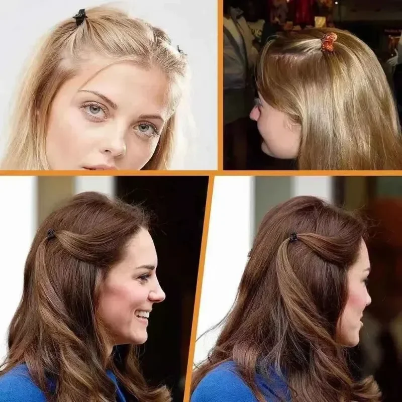 Mini pinzas para el pelo para mujer y niña, pasadores de plástico negro, marrón claro, accesorios para la cabeza